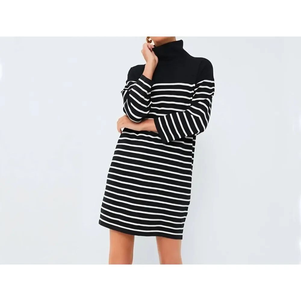 NWT Tuckernuck Pomander Place Striped Durand Turtleneck Dress sz Small